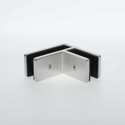 Connecteur inox 90° pour panneaux en verre trempé 12 mm