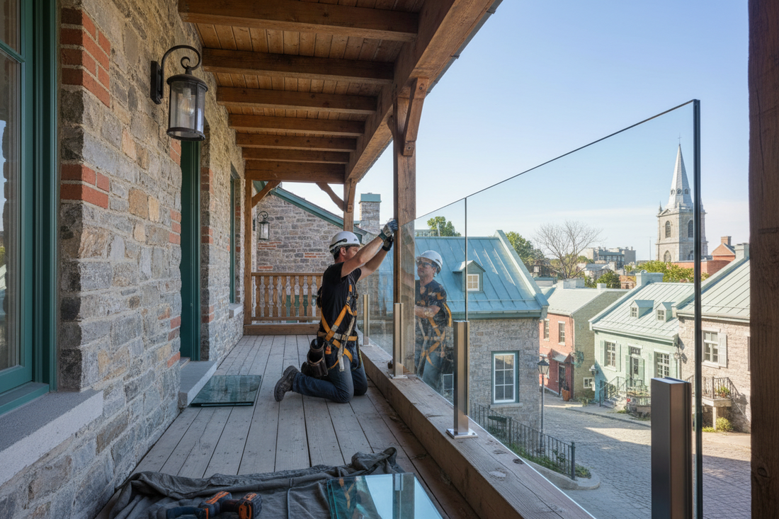Installer une rampe en verre pour galerie québécoise