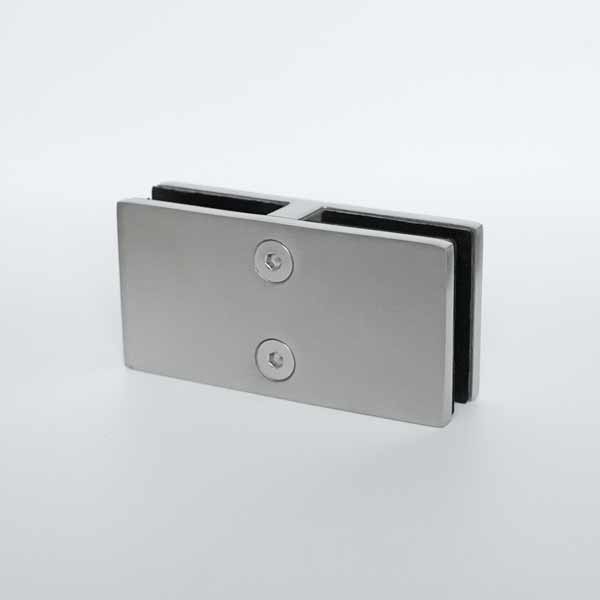 Attache 180° inox pour jonction verre à verre trempé 12 mm