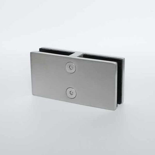 Attache 180° inox pour jonction verre à verre trempé 12 mm