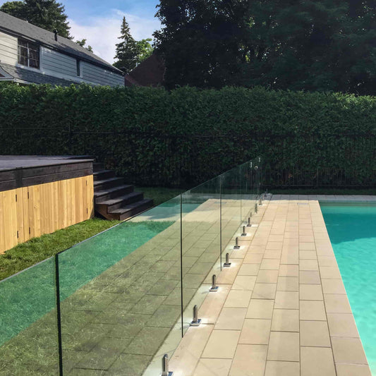Panneau de verre trempé 12 mm de 48 pouces pour installation de garde-corps ou clôture